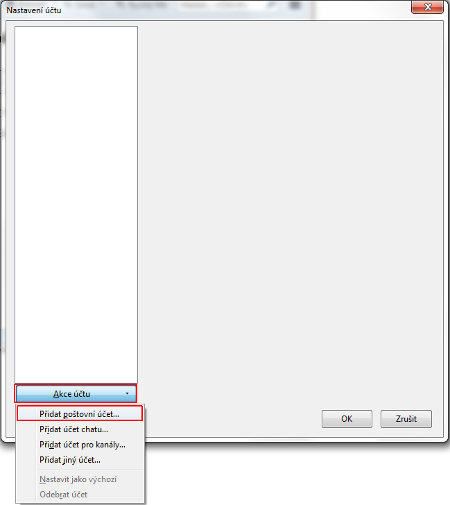 Přidat poštovní účet…